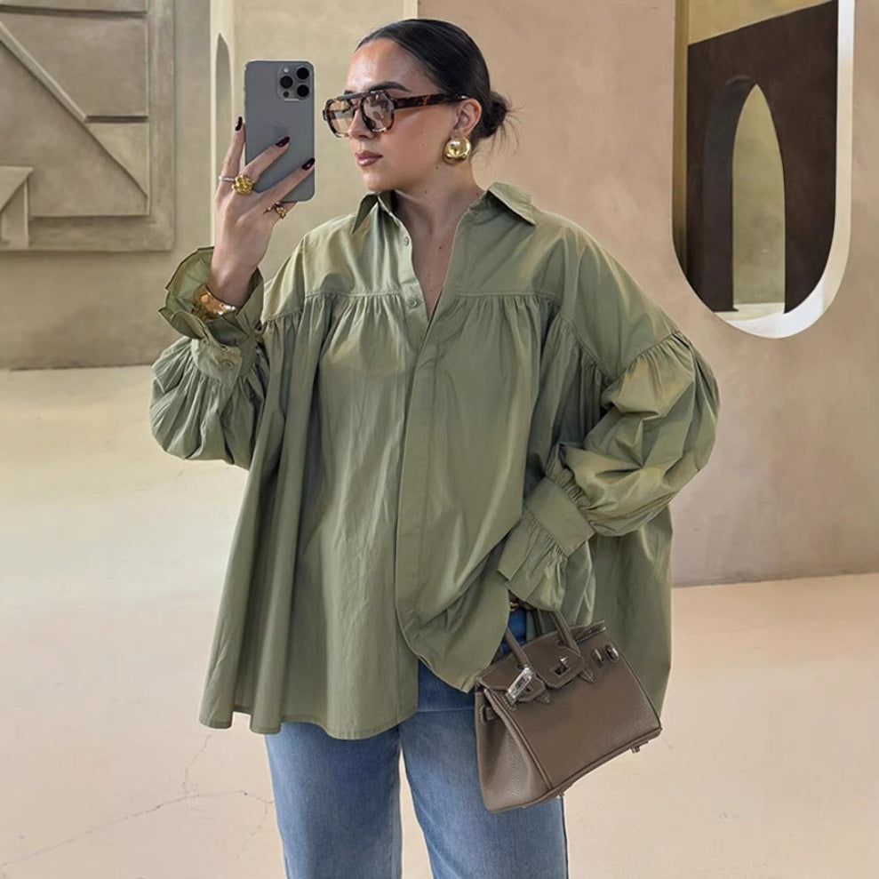 Damer lös blus med volangärmar Mirla-Eva Jonsson