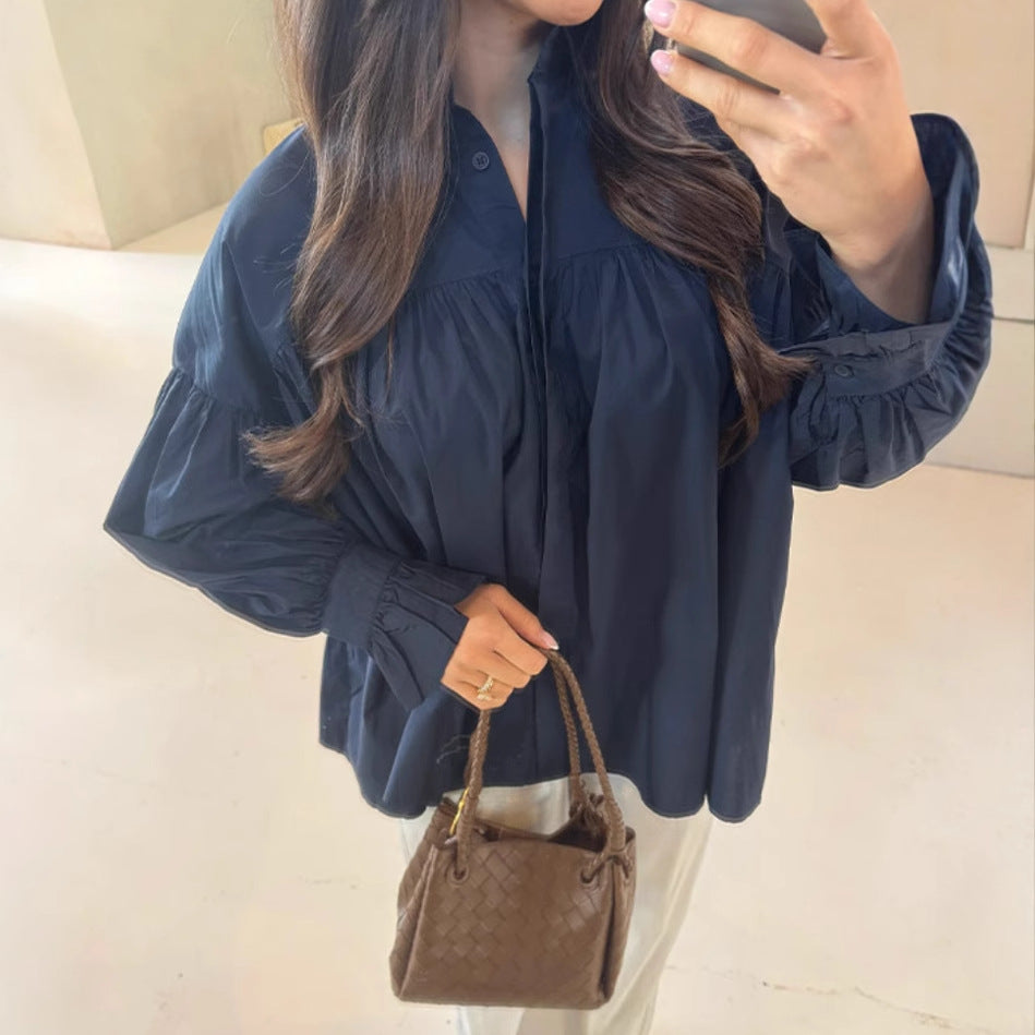Damer lös blus med volangärmar Mirla-Eva Jonsson
