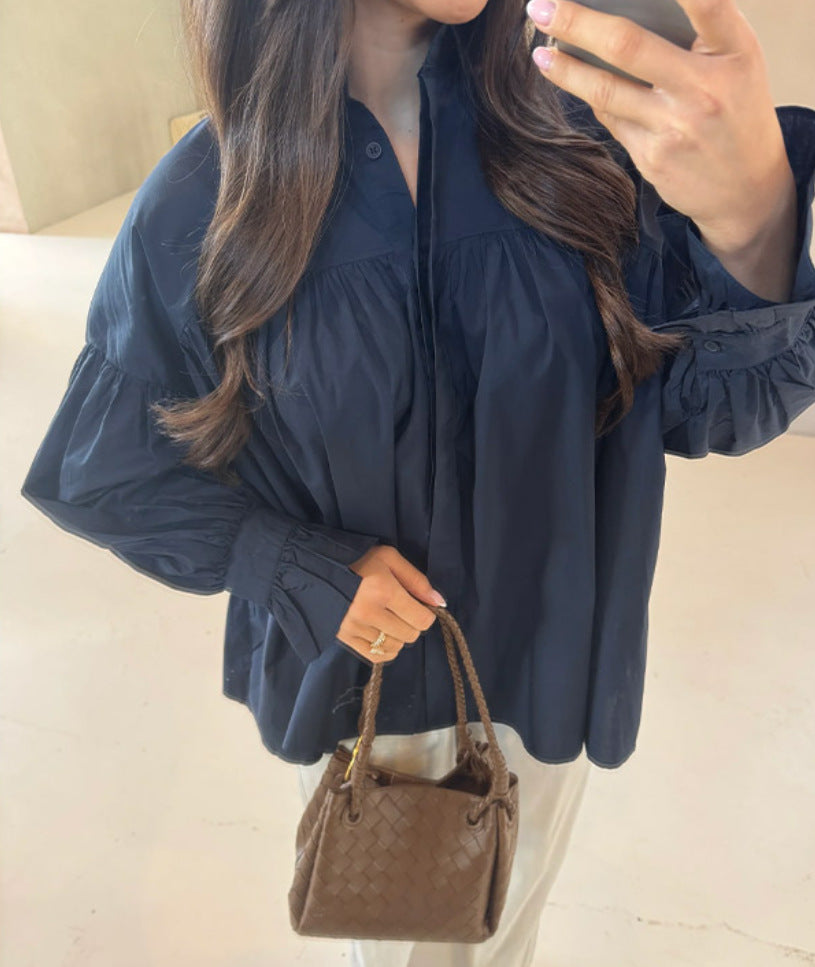 Damer lös blus med volangärmar Mirla-Eva Jonsson