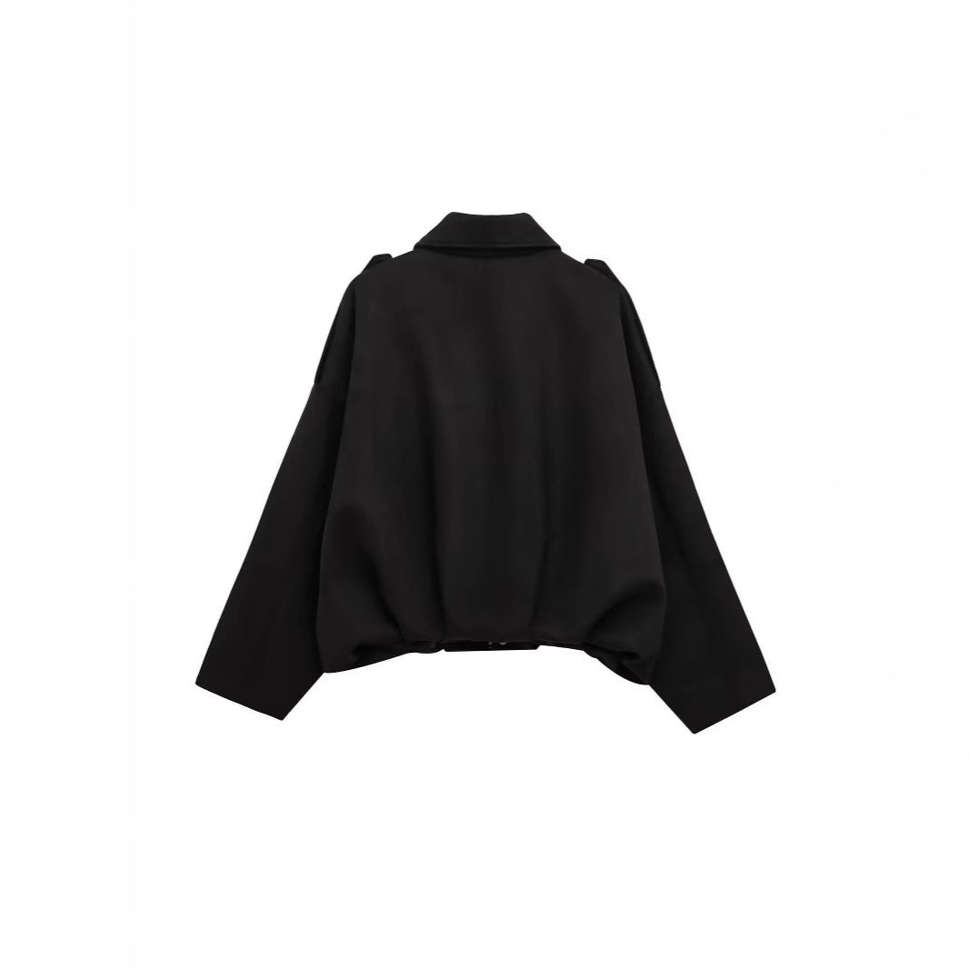 Damer lös cropped jacka i mockaimitation Eva Jonsson-Eva Jonsson