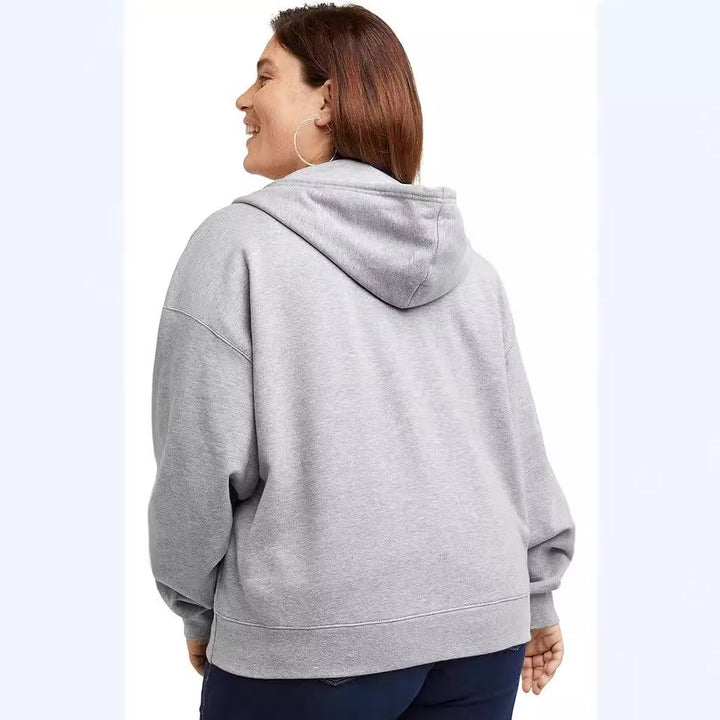 Damer lös passande hoodie med genomgående dragkedja och praktiska fickor Eva Jonsson-Eva Jonsson