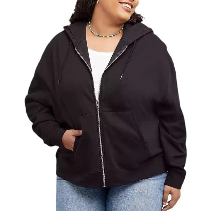 Damer lös passande hoodie med genomgående dragkedja och praktiska fickor Eva Jonsson-Eva Jonsson