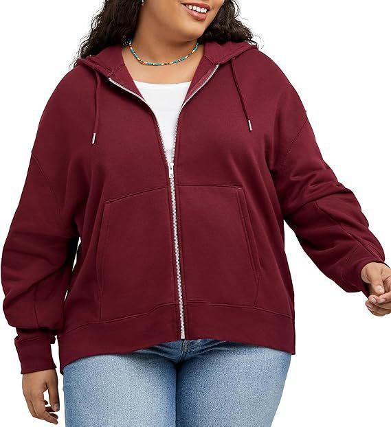 Damer lös passande hoodie med genomgående dragkedja och praktiska fickor Eva Jonsson-Eva Jonsson