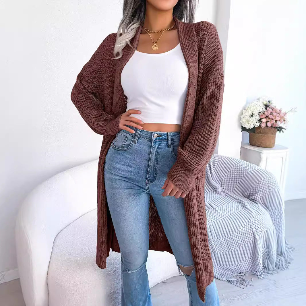 Damer lös stickad cardigan med elegant snitt Mirla-Eva Jonsson
