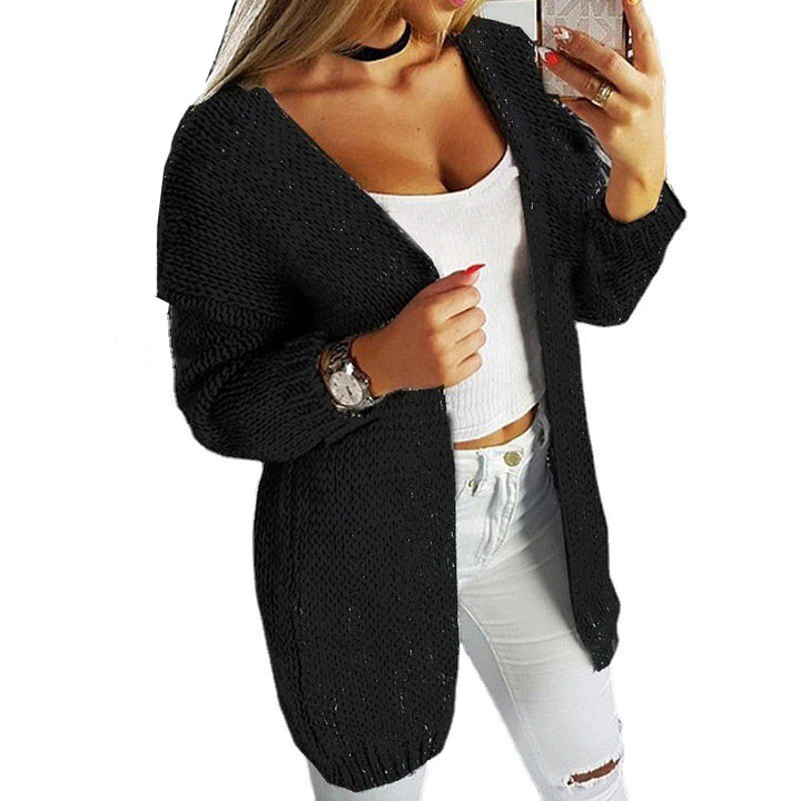 Damer lös stickad cardigan med mjukt material och avslappnad snitt Mirla-Eva Jonsson
