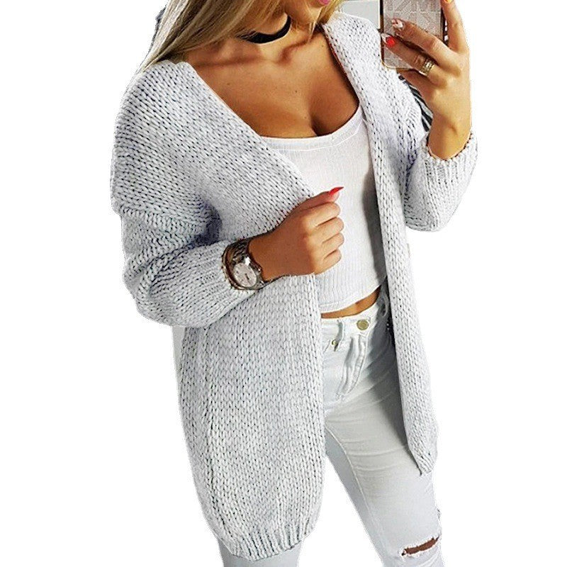 Damer lös stickad cardigan med mjukt material och avslappnad snitt Mirla-Eva Jonsson