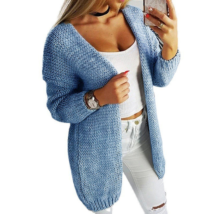 Damer lös stickad cardigan med mjukt material och avslappnad snitt Mirla-Eva Jonsson