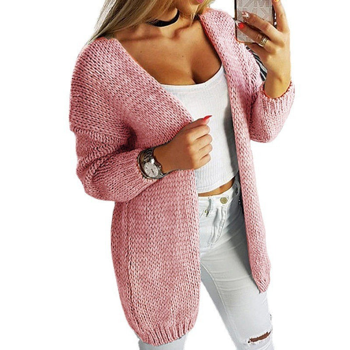 Damer lös stickad cardigan med mjukt material och avslappnad snitt Mirla-Eva Jonsson
