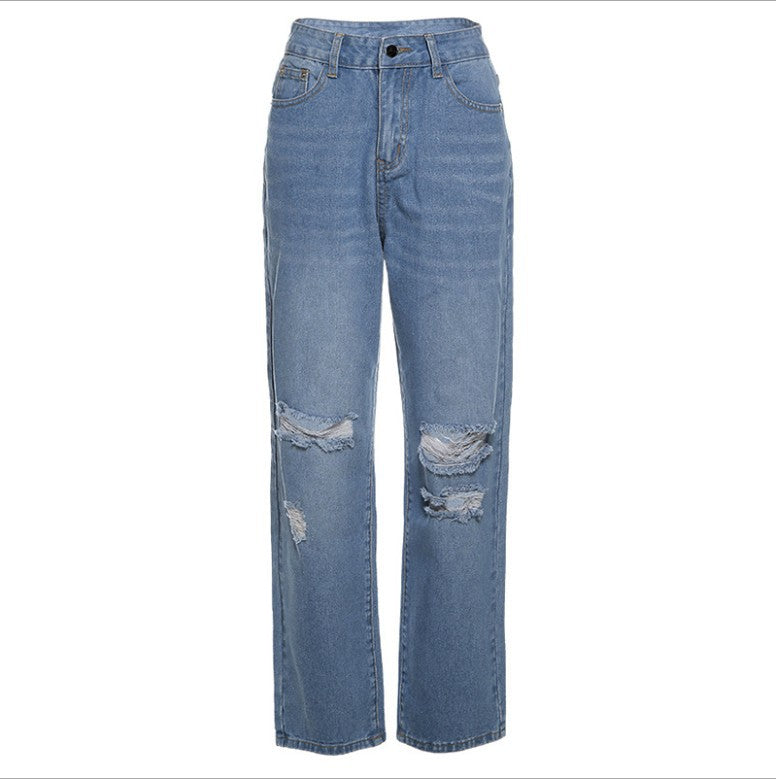 Damer lösa högmidjade förstörda jeans Mirla-Eva Jonsson