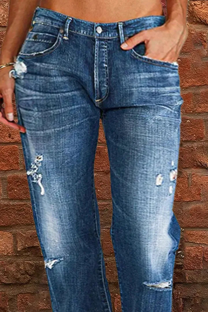 Damer lösa jeans i used-look Mirla-Eva Jonsson