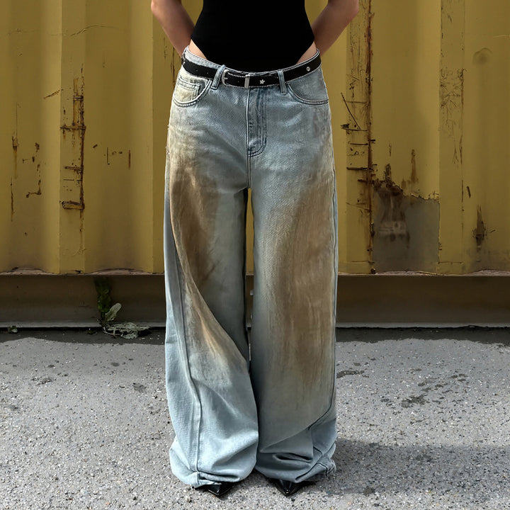 Damer lösa jeans med unik vintage-tvätt Mirla-Eva Jonsson
