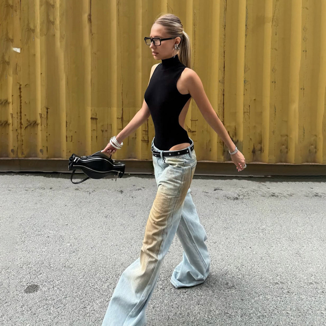 Damer lösa jeans med unik vintage-tvätt Mirla-Eva Jonsson