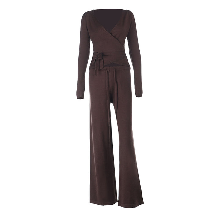 Damer löst jumpsuit med omslagdesign och långa ärmar Mirla-Eva Jonsson