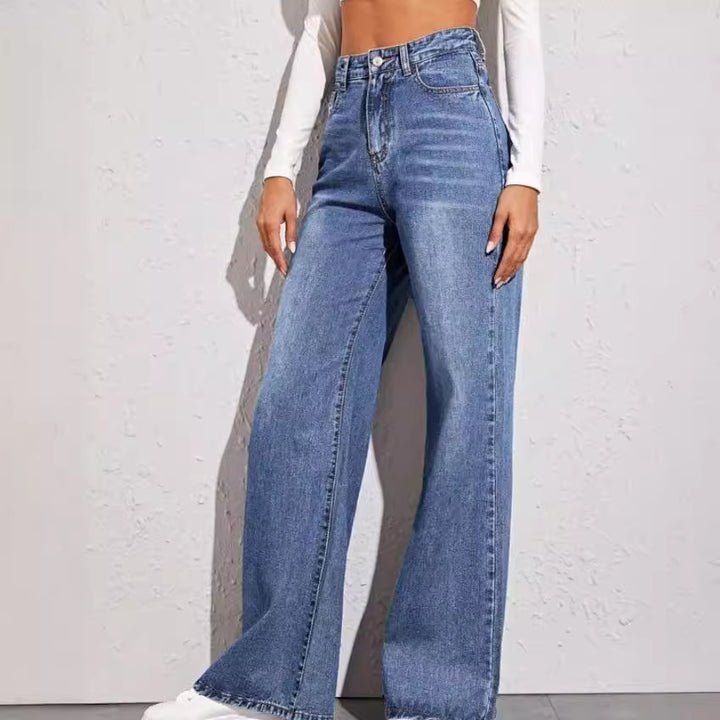 Damer löst skuren High-Waist Jeans i casual look Mirla-Eva Jonsson