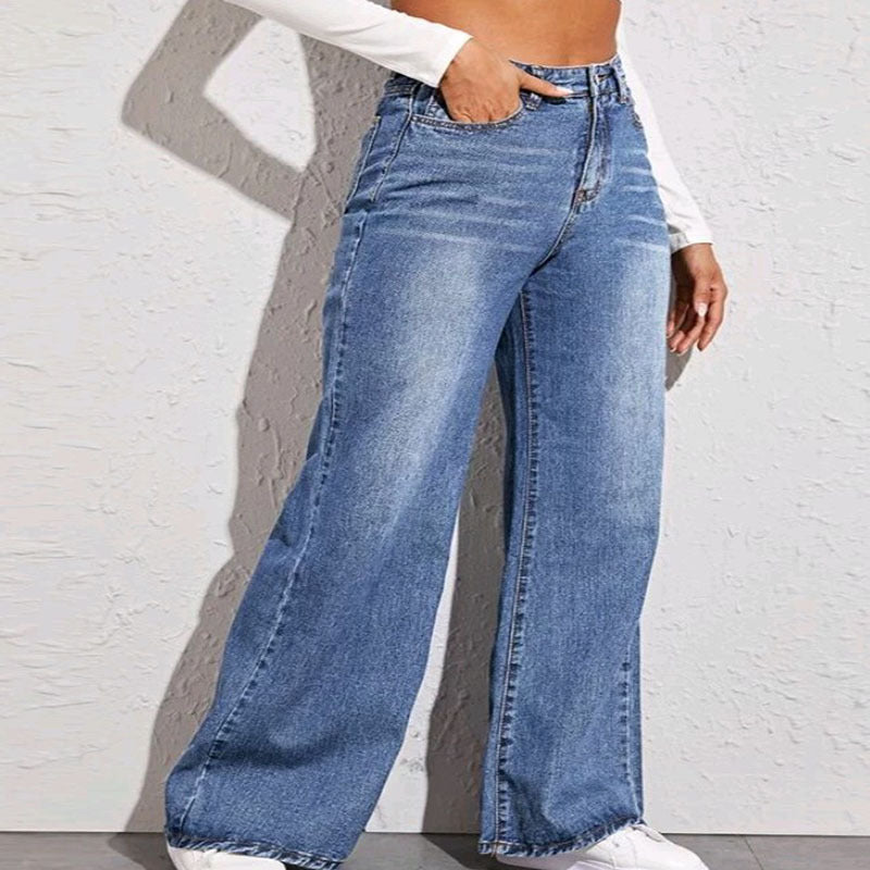 Damer löst skuren High-Waist Jeans i casual look Mirla-Eva Jonsson
