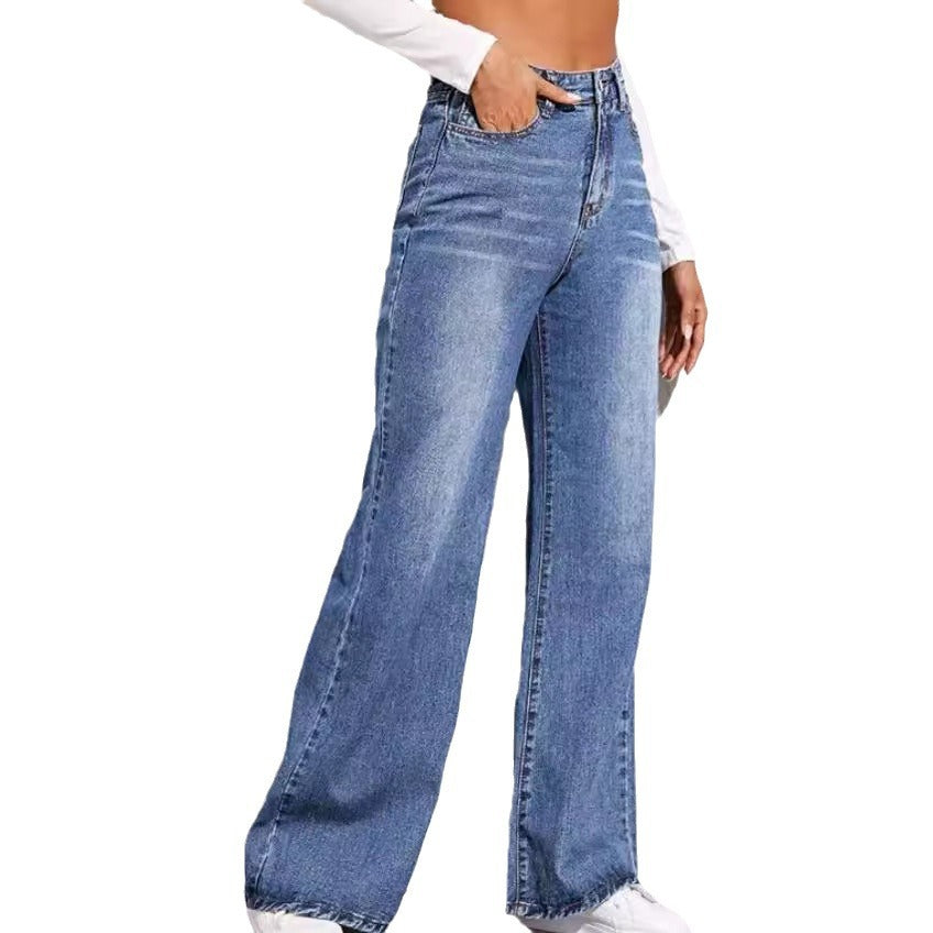 Damer löst skuren High-Waist Jeans i casual look Mirla-Eva Jonsson