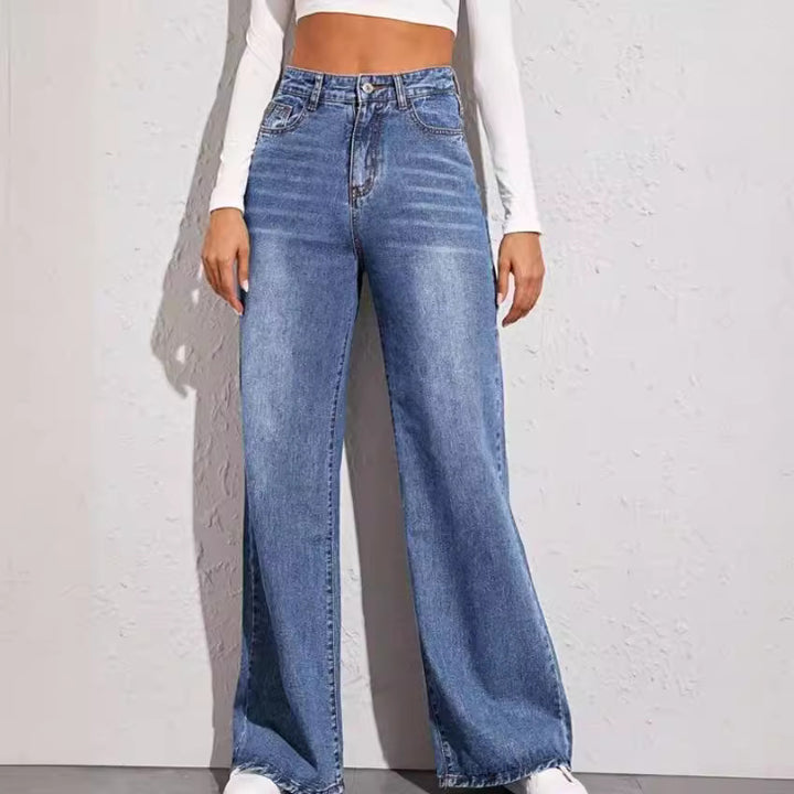 Damer löst skuren High-Waist Jeans i casual look Mirla-Eva Jonsson