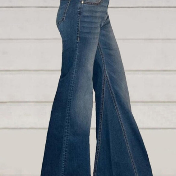 Damer löst skuren denimbyxor med hög midja Mirla-Eva Jonsson