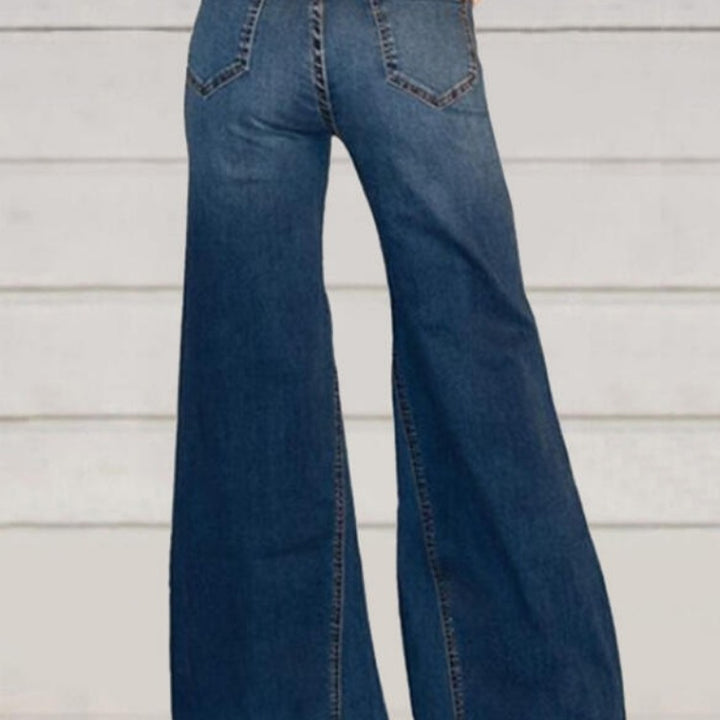 Damer löst skuren denimbyxor med hög midja Mirla-Eva Jonsson