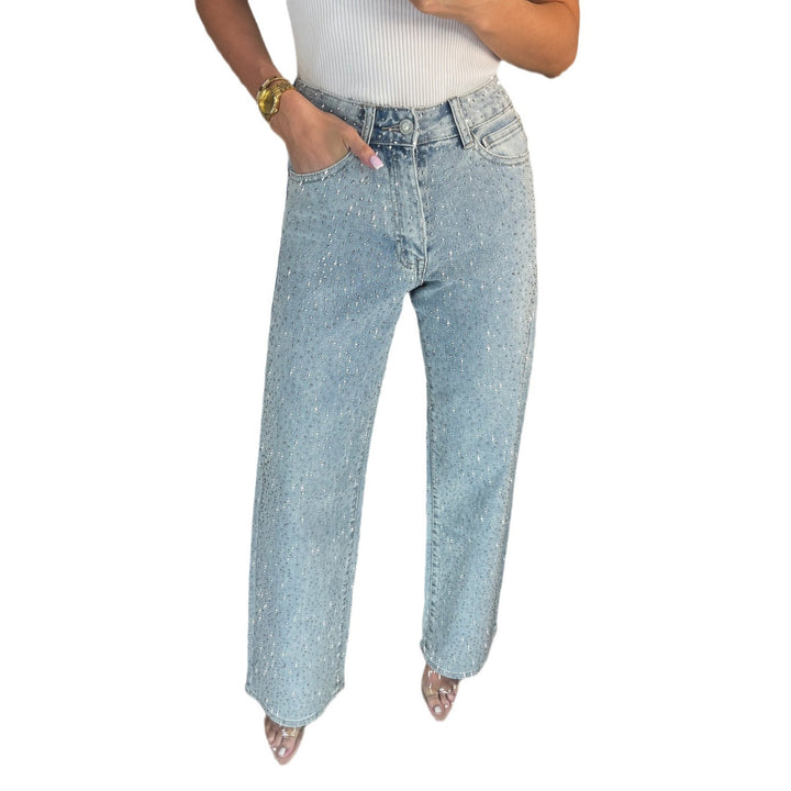 Damer löst skuren jeans med glittrande detaljer Mirla-Eva Jonsson