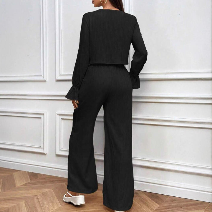 Damer loungewear-set i lätt material med justerbar midja och volangdetaljer Mirla-Eva Jonsson