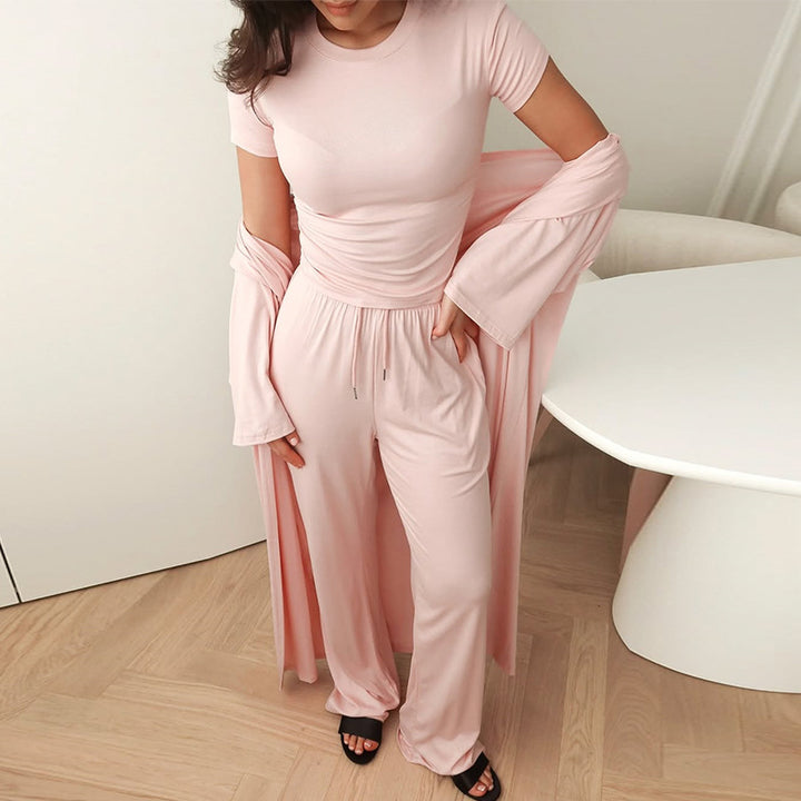 Damer loungewear-set med öppen jacka och vida byxor Mirla-Eva Jonsson