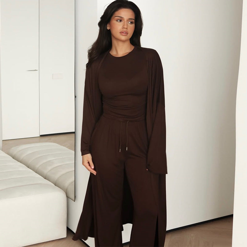 Damer loungewear-set med öppen jacka och vida byxor Mirla-Eva Jonsson