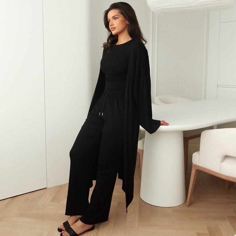 Damer loungewear-set med öppen jacka och vida byxor Mirla-Eva Jonsson