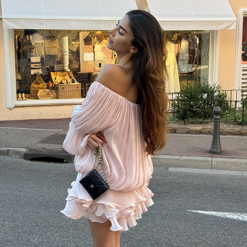 Damer luftig Off-Shoulder klänning med volangsnitt Mirla-Eva Jonsson