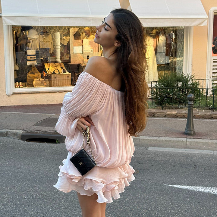 Damer luftig Off-Shoulder klänning med volangsnitt Mirla-Eva Jonsson