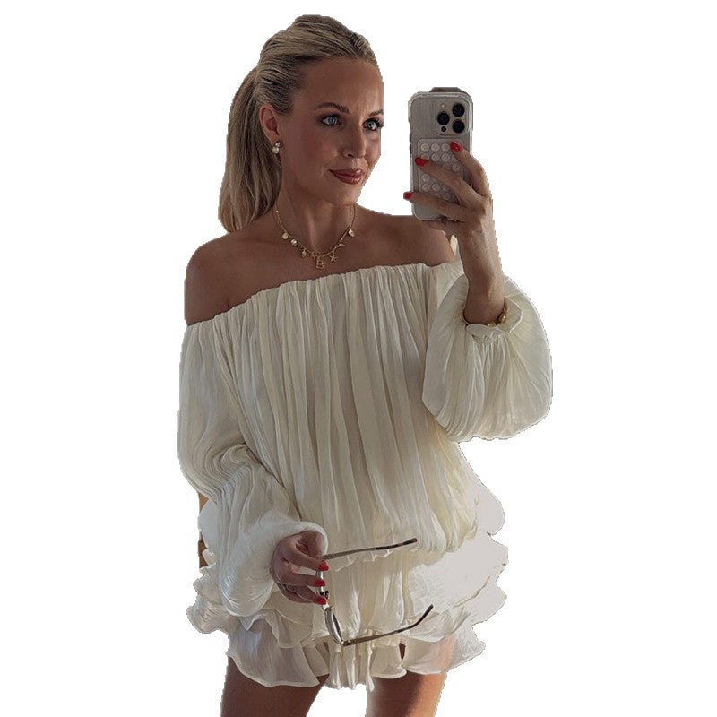 Damer luftig Off-Shoulder klänning med volangsnitt Mirla-Eva Jonsson