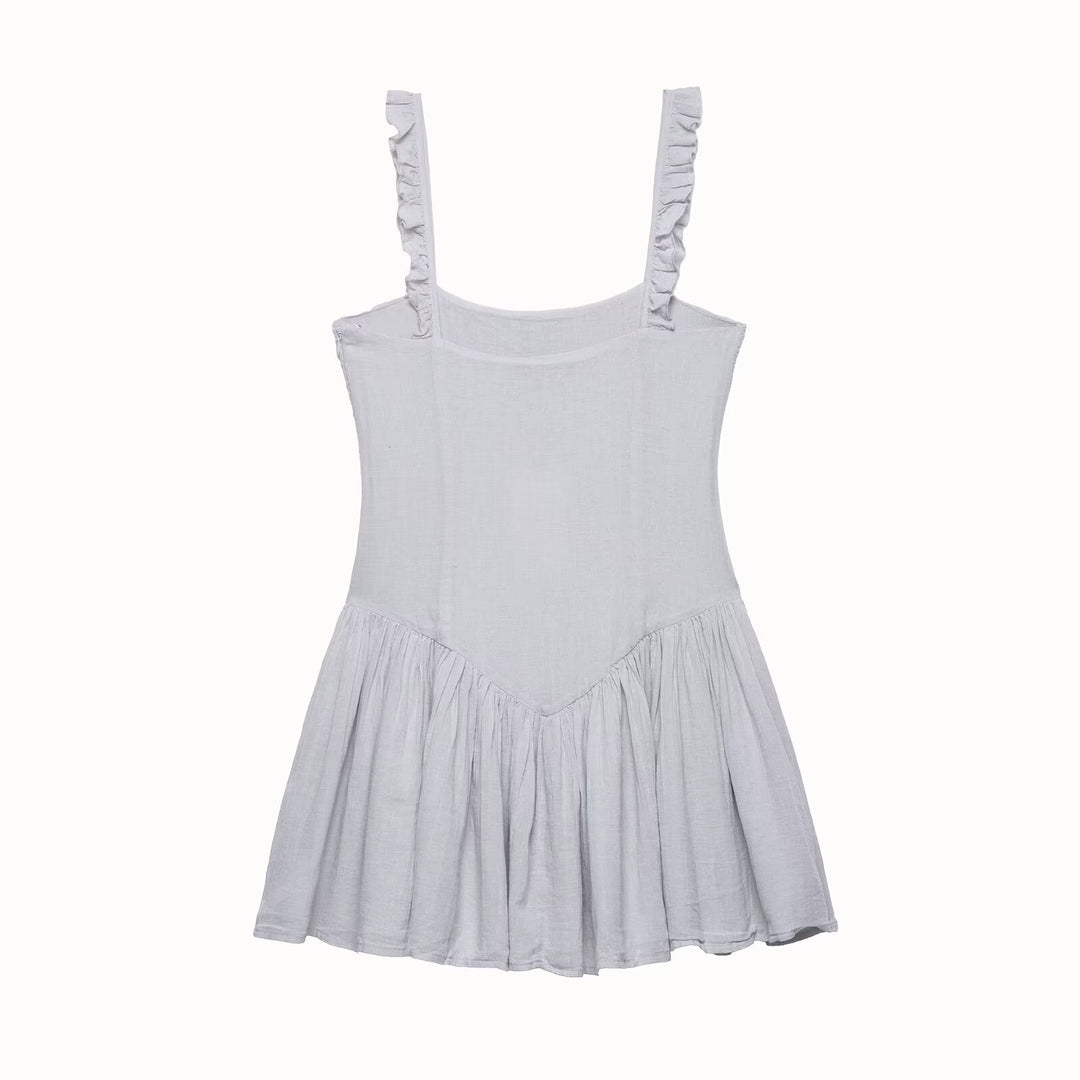 Damer luftig babydoll-klänning med volangdetaljer och elastisk midja Mirla-Eva Jonsson