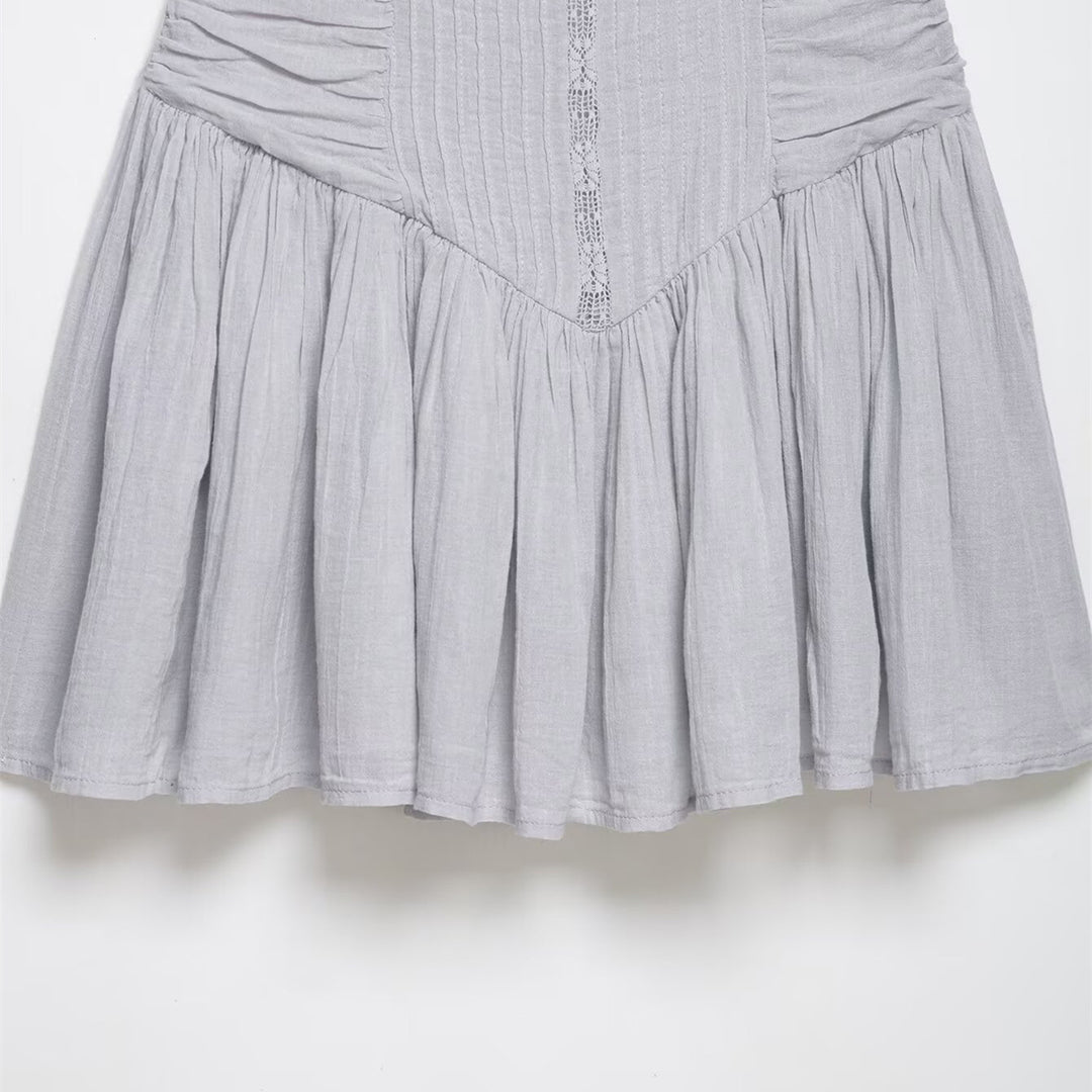 Damer luftig babydoll-klänning med volangdetaljer och elastisk midja Mirla-Eva Jonsson