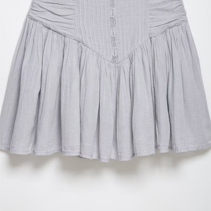 Damer luftig babydoll-klänning med volangdetaljer och elastisk midja Mirla-Eva Jonsson