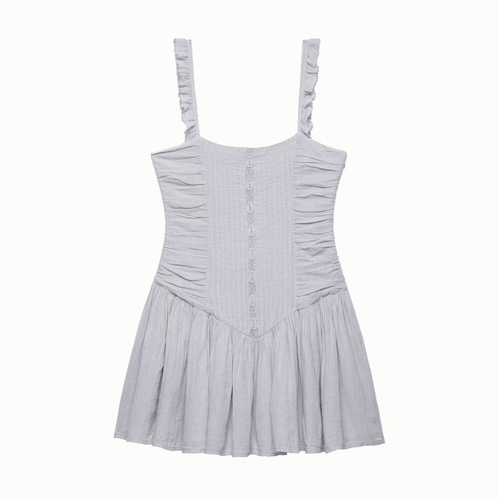 Damer luftig babydoll-klänning med volangdetaljer och elastisk midja Mirla-Eva Jonsson