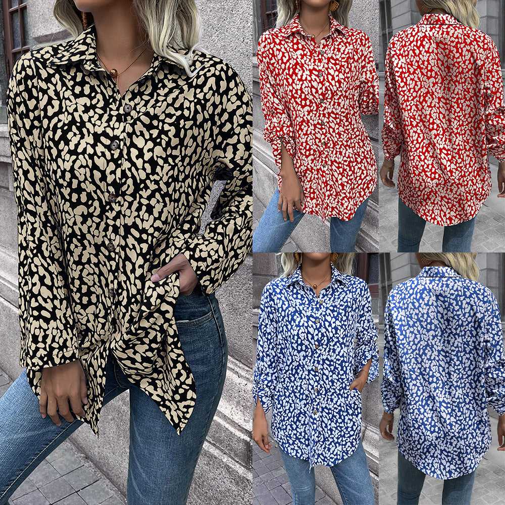 Damer luftig blus-shirt med djurmönster och bekväm passform Eva Jonsson-Eva Jonsson