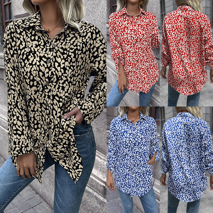 Damer luftig blus-shirt med djurmönster och bekväm passform Eva Jonsson-Eva Jonsson