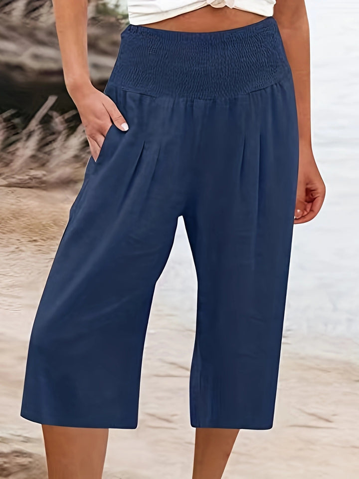 Damer luftig culotte med elastisk midja och fickor Eva Jonsson-Eva Jonsson