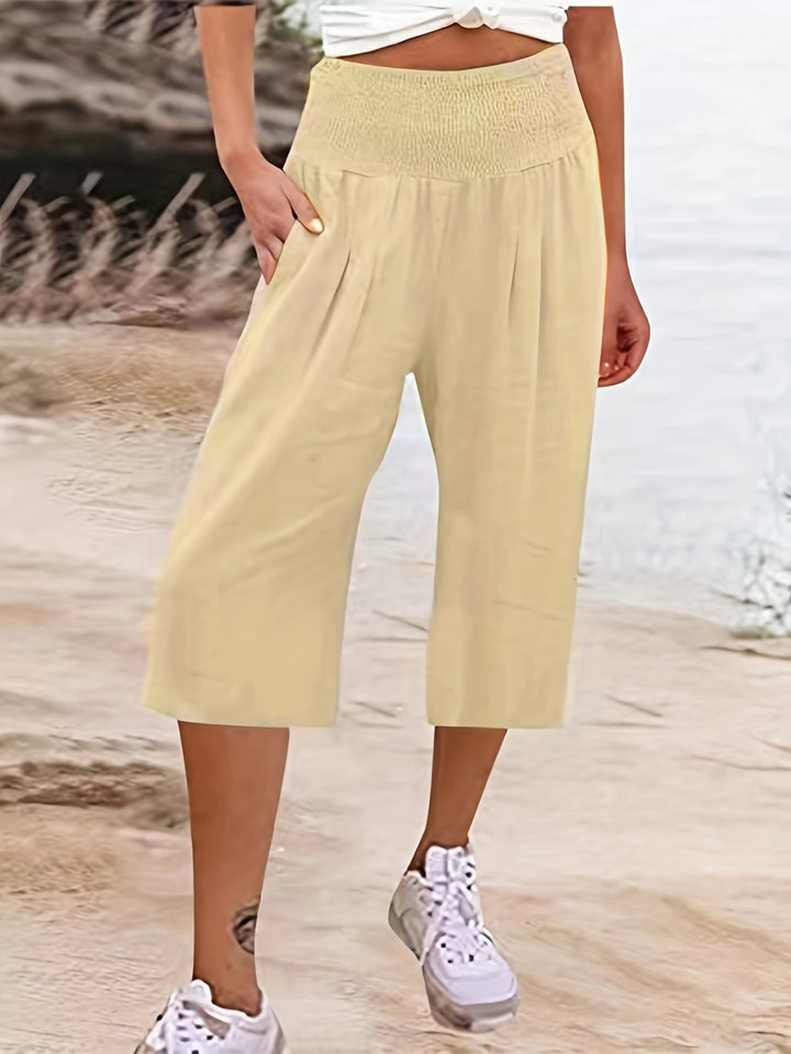 Damer luftig culotte med elastisk midja och fickor Eva Jonsson-Eva Jonsson