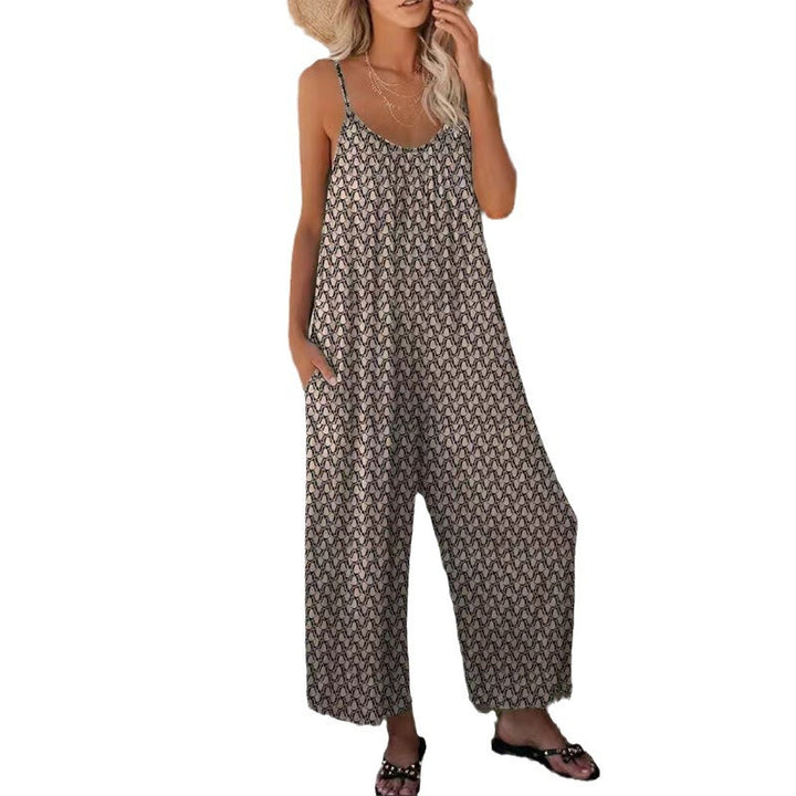 Damer luftig jumpsuit med blommönster och sidofickor Mirla-Eva Jonsson