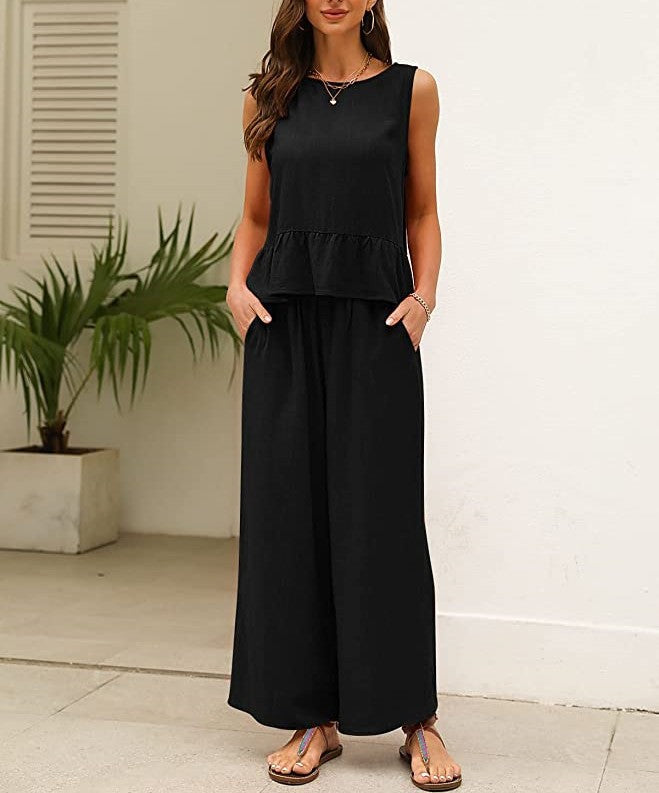 Damer luftig jumpsuit med volangkant Mirla-Eva Jonsson