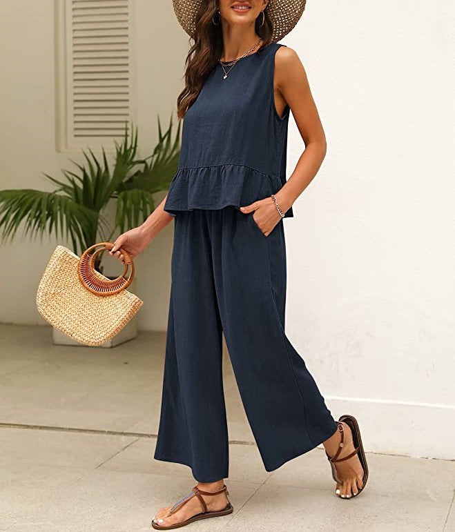 Damer luftig jumpsuit med volangkant Mirla-Eva Jonsson