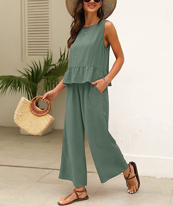 Damer luftig jumpsuit med volangkant Mirla-Eva Jonsson