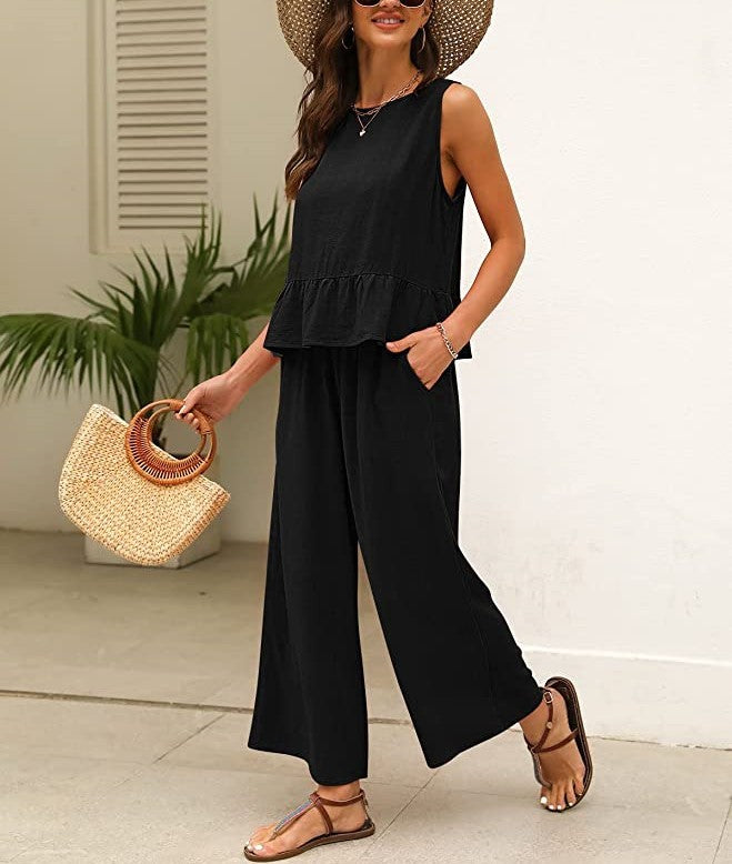 Damer luftig jumpsuit med volangkant Mirla-Eva Jonsson