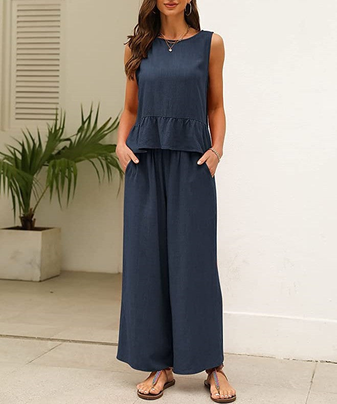 Damer luftig jumpsuit med volangkant Mirla-Eva Jonsson