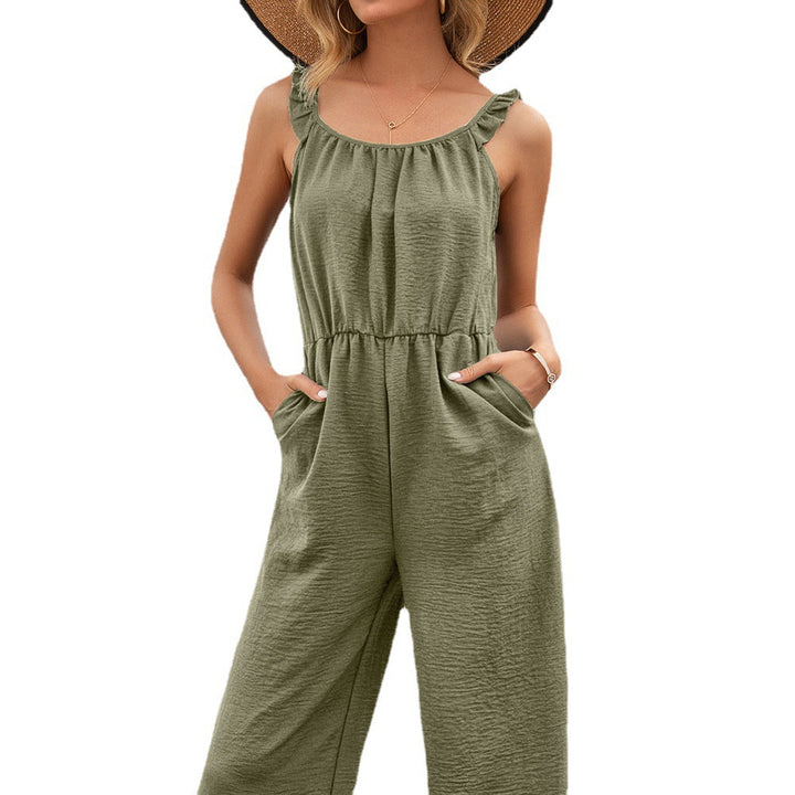 Damer luftig jumpsuit med volangkanter och figursydd midja Eva Jonsson-Eva Jonsson