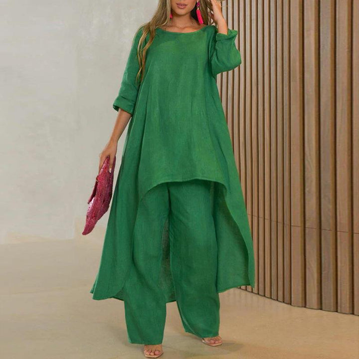 Damer luftig kaftan-stil tvådelad med asymmetrisk skärning Mirla-Eva Jonsson