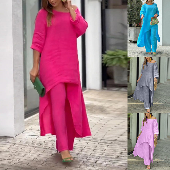 Damer luftig kaftan-stil tvådelad med asymmetrisk skärning Mirla-Eva Jonsson
