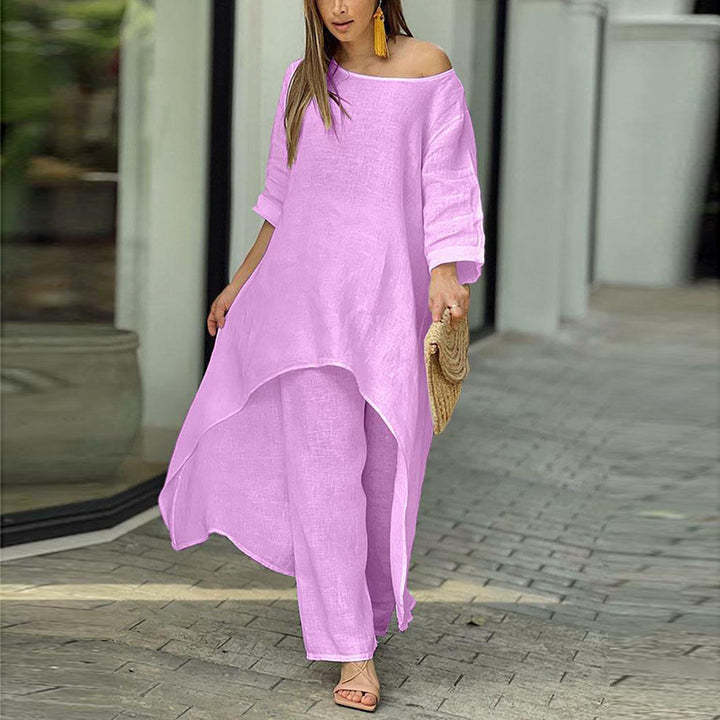 Damer luftig kaftan-stil tvådelad med asymmetrisk skärning Mirla-Eva Jonsson