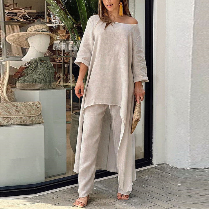 Damer luftig kaftan-stil tvådelad med asymmetrisk skärning Mirla-Eva Jonsson
